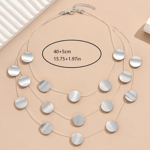 Boutique Elegant Silver Invisible Necklace Design - Picture 3 of 3